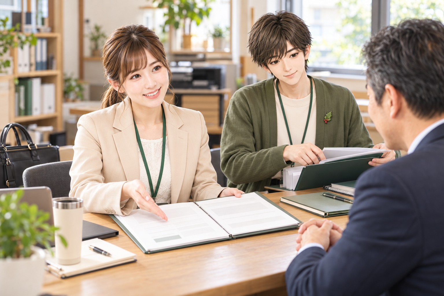 お見積りと業務委任契約の内容をご説明する様子